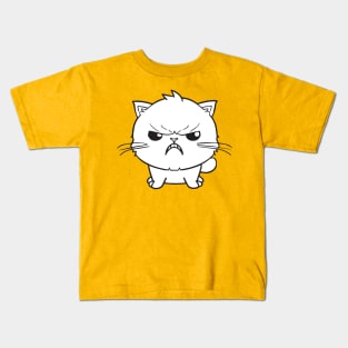 Cute angry hissing white cat Kids T-Shirt